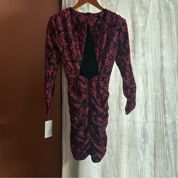 For Love‎ & Lemons Mulberry Shailee Sparkly Floral Metallic Mini Dress NWT XXS - Picture 4 of 7